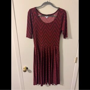 Red Chevron Pattern Dress